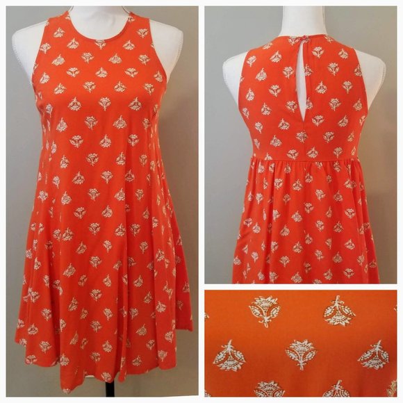 Old Navy Orange Floral Dress - Picture 1 of 9
